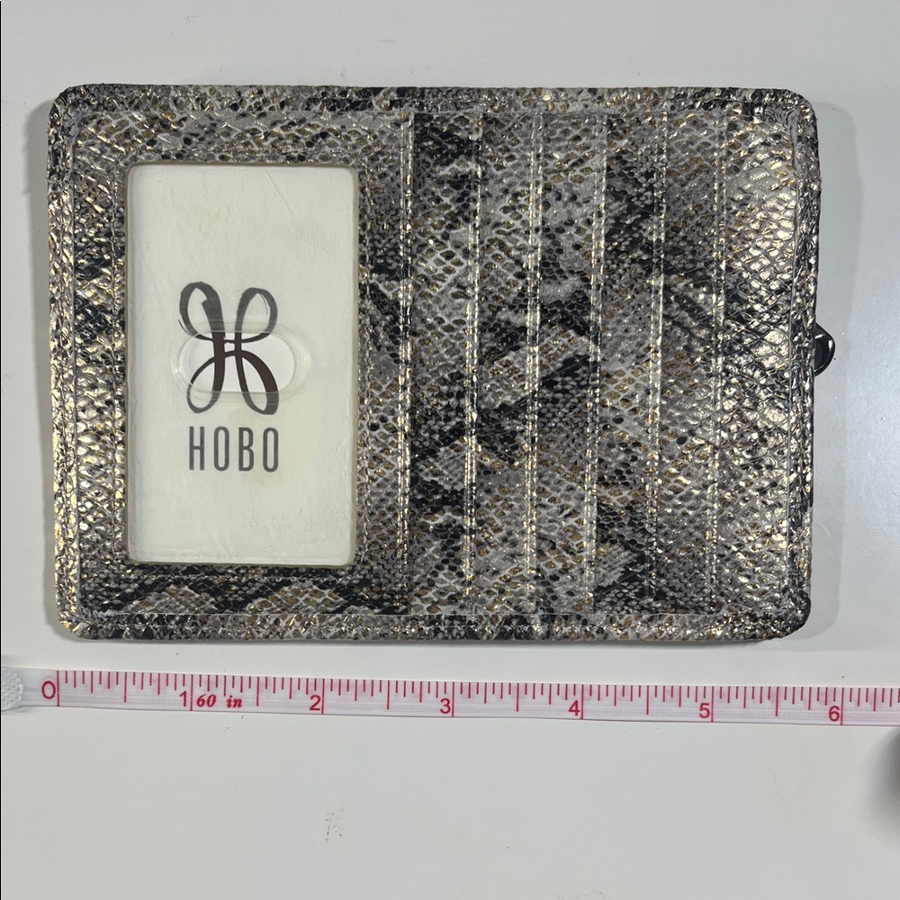 HOBO Gold and Black Python-Texture Card Case NWT - image 3
